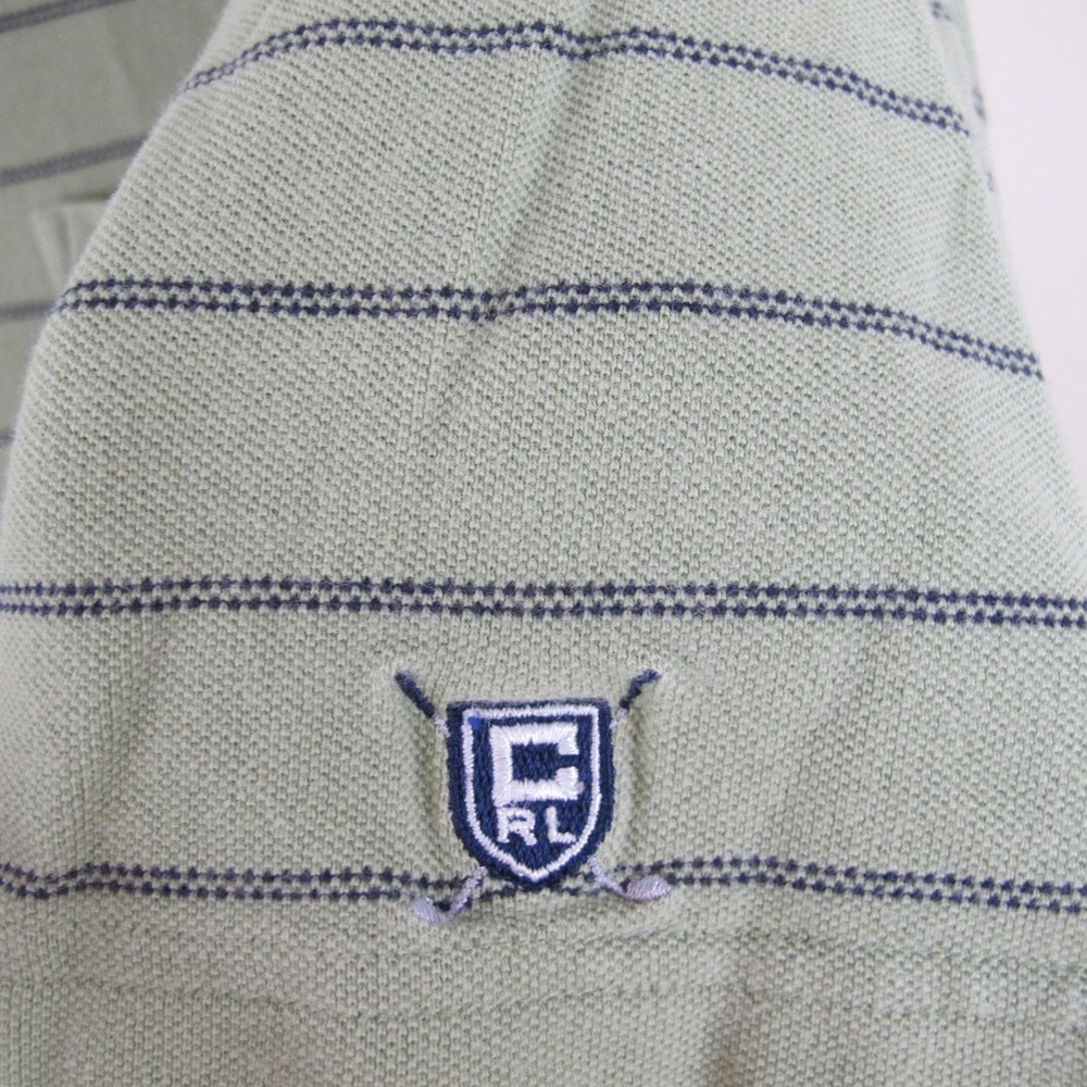 Vintage Chaps Golf Ralph Lauren Short Sleeve Polo Shirt Men's XXL Green Striped - Picture 4 of 7